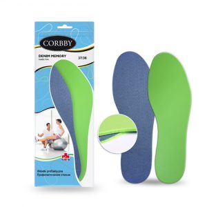 Denim Memory wkładki z pamięcią kształtu stopy Corbby