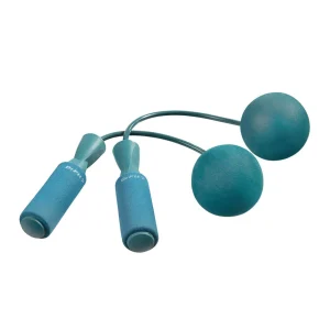 Skakanka bez linki z piłeczkami obciążającymi niebieska DrFit